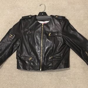 Alice and Olivia Black Cam Leather Jacket